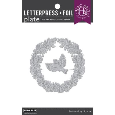 Hero Arts Letterpress & Foil Plate - Wreath & Finch